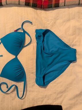 Blue Women’s Bikini Set - Classic Triangle Top and Bikini Bottom